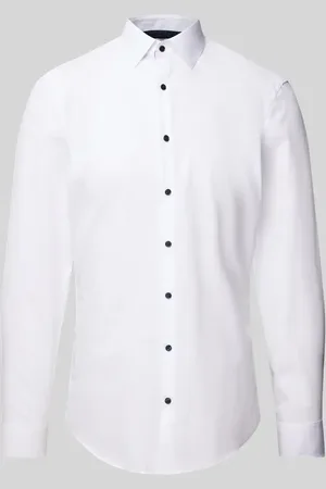 Jake*s Super Slim Fit Business-Hemd mit Knopfleiste in , Größe 35/36