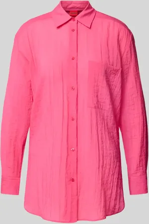 HUGO BOSS Relaxed Fit Hemdbluse in Crinkle-Optik Modell 