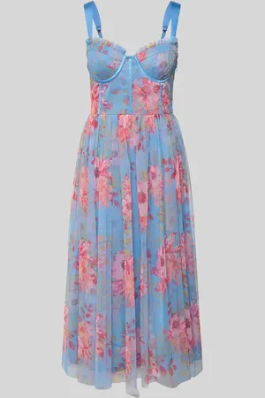 Lace & Beads Knielanges Cocktailkleid mit Reißverschluss in , Größe XXS