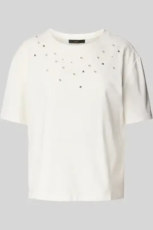 Oui T-Shirt mit Ziersteinbesatz in , Größe 34