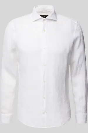 JOOP! Slim Fit Leinenhemd mit Haifischkragen in , Größe 38