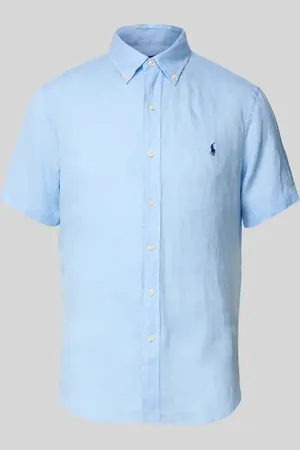 Ralph Lauren Custom Fit Leinenhemd mit Button-Down-Kragen in , Größe L