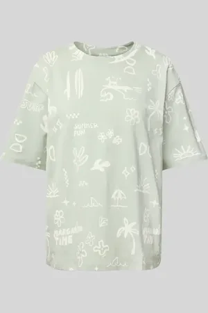 Jake*s T-Shirt mit geripptem Rundhalsausschnitt in , Größe L