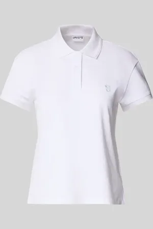 Jake*s Poloshirt mit Motiv-Stitching in , Größe L