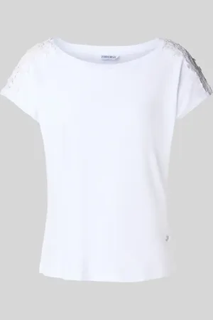 Zabaione T-Shirt mit geripptem Rundhalsausschnitt in , Größe L