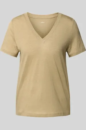 QS by s.Oliver Regular Fit T-Shirt aus reinem Leinen in , Größe 34