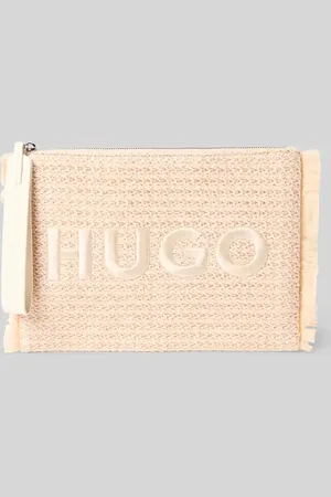 HUGO BOSS Clutch mit Logo-Stitching und Fransen Modell 