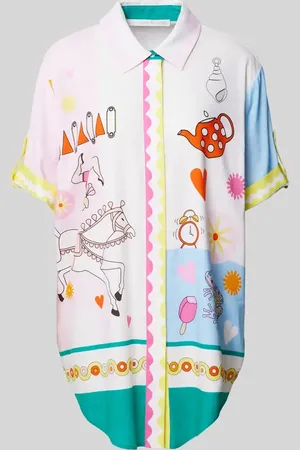 HERZENSANGELEGENHEIT Leinenbluse mit Motiv-Print in , Größe 38