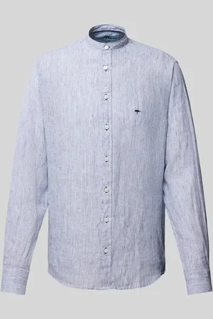 Fynch-Hatton Slim Fit Leinenhemd mit Stehkragen in , Größe 3XL