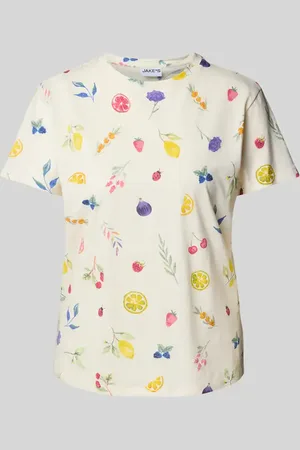 Jake*s T-Shirt mit geripptem Rundhalsausschnitt in , Größe L