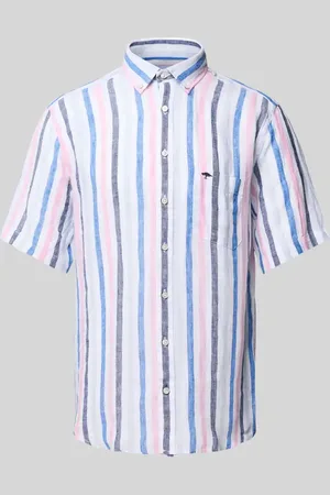 Fynch-Hatton Slim Fit Leinenhemd mit Logo-Stitching in , Größe 3XL
