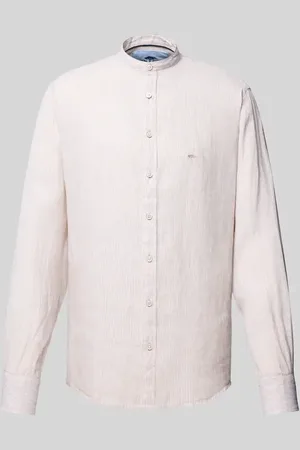 Fynch-Hatton Slim Fit Leinenhemd mit Stehkragen in , Größe 3XL