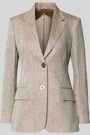 Max Mara Slim Fit Blazer aus Leinen mit Pattentaschen in , Größe 34