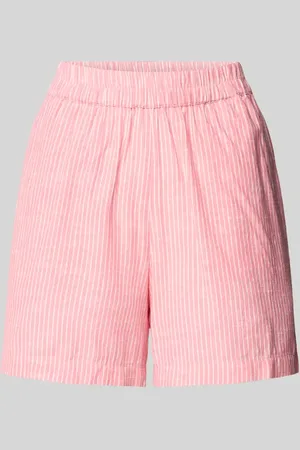Pieces® Loose Fit Shorts aus Baumwoll-Leinen-Mix Modell 