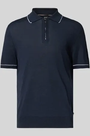 HUGO BOSS Regular Fit Poloshirt mit kurzem Reißverschluss in , Größe L
