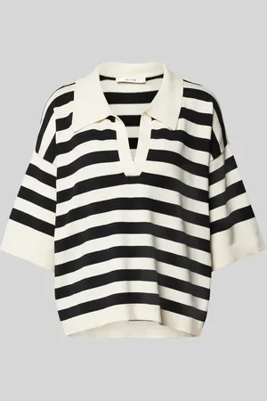 Gestuz Strickshirt mit Umlegekragen und V-Ausschnitt in , Größe L