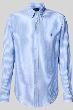 Ralph Lauren Custom Fit Leinenhemd mit Label-Stitching in , Größe L