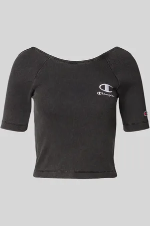 Champion Fitted Fit Crop Shirt mit Label-Stitching in , Größe L