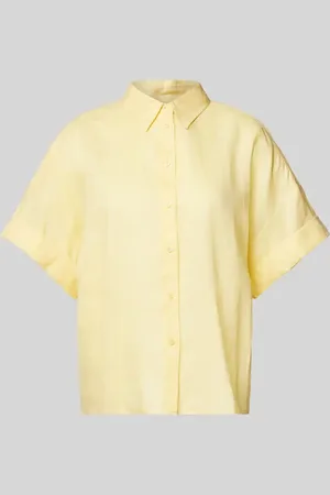 HUGO BOSS Bluse aus Ramie mit überschnittenen Schultern Model 
