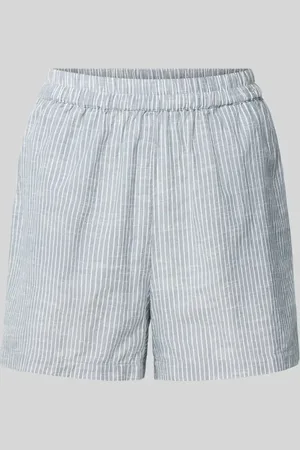 Pieces® Loose Fit Shorts aus Baumwoll-Leinen-Mix Modell 