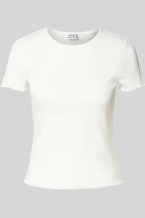 Jake*s T-Shirt mit Rundhalsausschnitt und Wellensaum in , Größe L