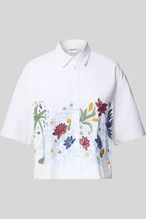 Jake*s Hemdbluse mit Motiv-Stitching in , Größe 40