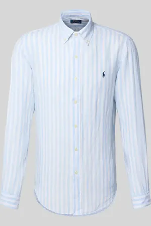 Ralph Lauren Custom Fit Leinenhemd mit Button-Down-Kragen in , Größe L