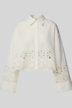 EDITED the label Cropped Bluse mit Lochstickerei Modell 