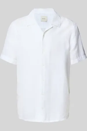 Calvin Klein Regular Fit Leinenhemd mit Reverskragen in , Größe L