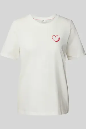 QS by s.Oliver Relaxed Fit T-Shirt aus reiner Baumwolle in , Größe 34