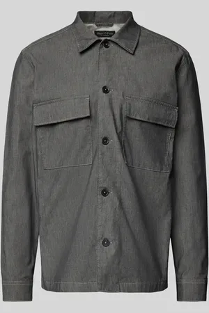 Marc O’ Polo Loose Fit Hemdjacke aus Baumwoll-Chambray in , Größe L
