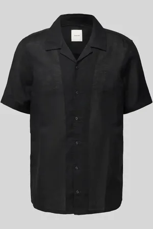 Calvin Klein Regular Fit Leinenhemd mit Reverskragen in , Größe L
