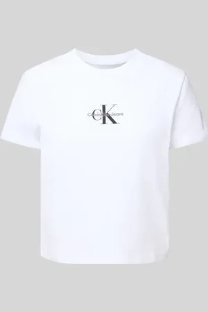Calvin Klein T-Shirt mit Label-Stitching und Rundhalsausschnitt in , Größe L