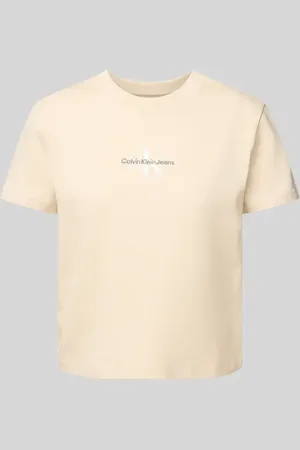Calvin Klein T-Shirt mit Label-Stitching und Rundhalsausschnitt in , Größe L
