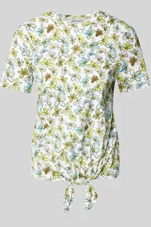 TOM TAILOR Regular Fit T-Shirt mit Knoten Detail in , Größe L
