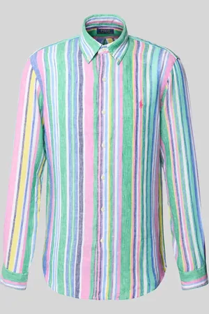 Ralph Lauren Custom Fit Leinenhemd mit Button-Down-Kragen in , Größe L