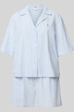 Tommy Hilfiger Relaxed Fit Pyjama aus Baumwoll-Leinen-Mix in , Größe L
