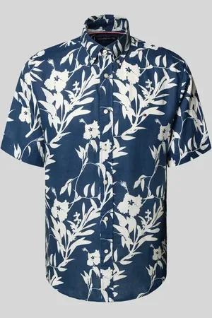 Tommy Hilfiger Regular Fit Leinenhemd mit kurzem Arm in , Größe L