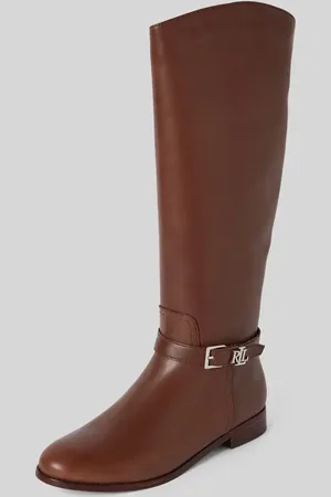 Ralph Lauren Lederstiefel mit Label-Applikation Modell 