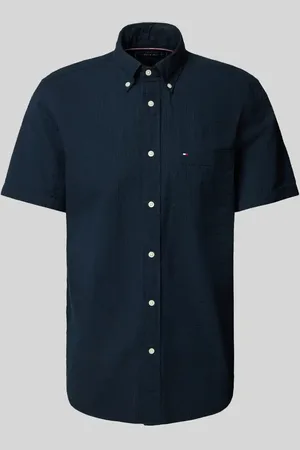 Tommy Hilfiger Regular Fit Kurzarmhemd aus Seersucker-Baumwolle in , Größe L