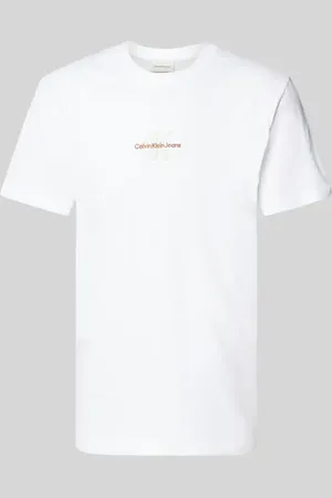 Calvin Klein T-Shirt mit Rundhalsausschnitt und Label-Stitching in , Größe L