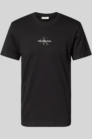 Calvin Klein T-Shirt mit Rundhalsausschnitt und Label-Stitching in , Größe L