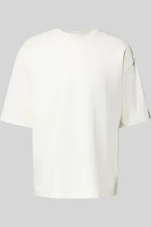 Jake*s T-Shirt aus Bio-Baumwolle mit geripptem Rundhalsausschnitt in , Größe L