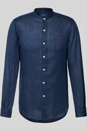 Ralph Lauren Slim Fit Leinenhemd mit Stehkragen in , Größe L