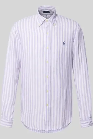 Ralph Lauren Custom Fit Leinenhemd mit Button-Down-Kragen in , Größe L