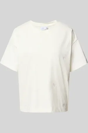 VILA T-Shirt mit geripptem Rundhalsausschnitt Modell 