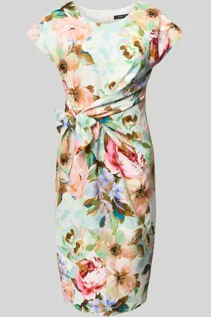 Swing Knielanges Cocktailkleid mit Knotendetail in , Größe 34