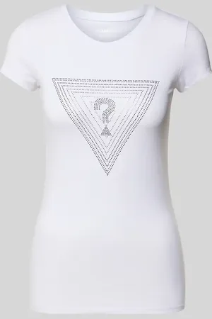 Guess T-Shirt mit Ziersteinbesatz in , Größe L