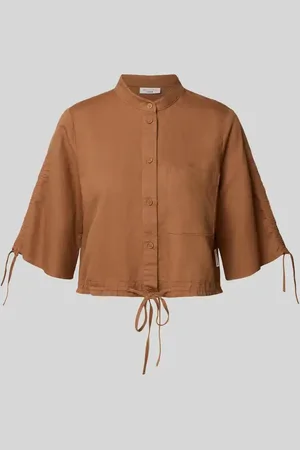 Marc O’ Polo Cropped Bluse aus Leinen-Baumwoll-Mix in , Größe L