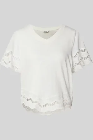 B YOUNG T-Shirt mit Lochstickerei Modell 